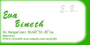 eva bineth business card